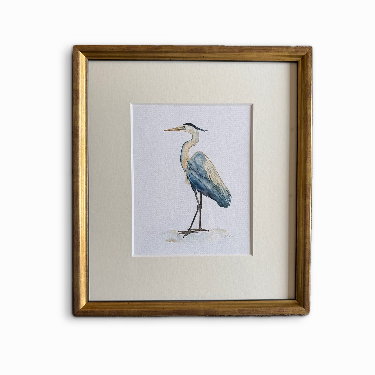 Heron print, framed