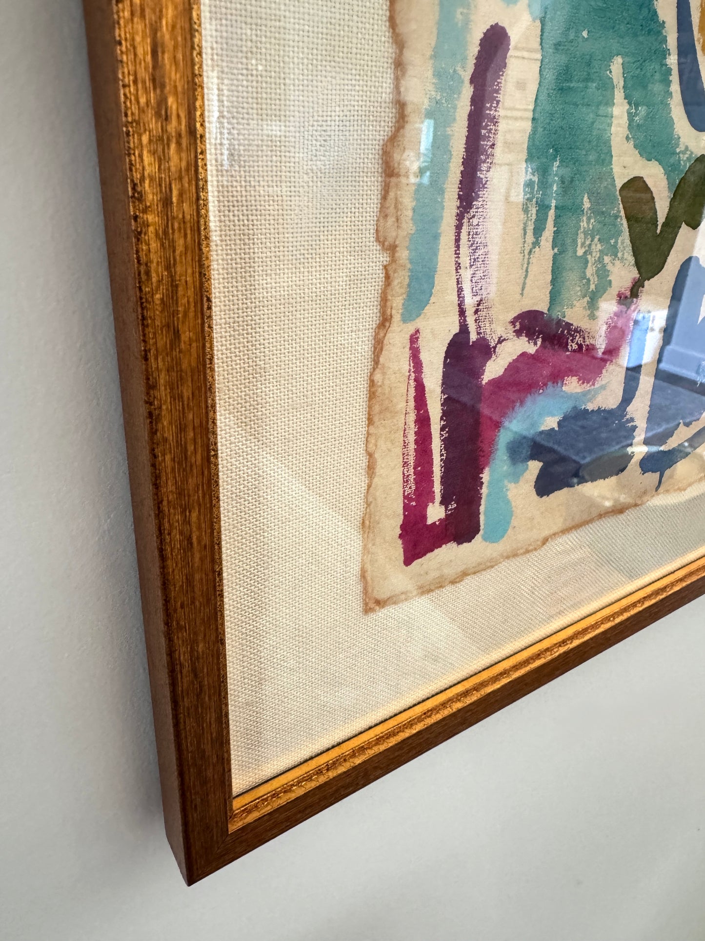 Custom linen mat w/ framing for 6 x 8" paper